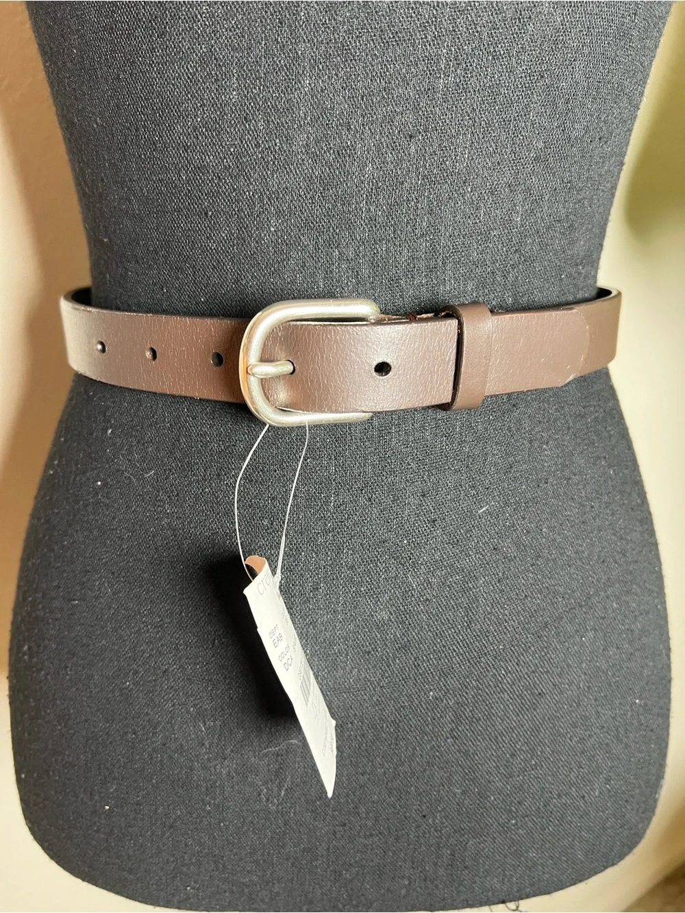 Crewcuts J. Crew Unisex Brown Belt Silver Buckle Genuine Buffalo Leather Size M